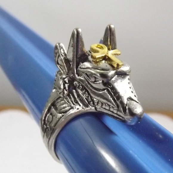 Anubis Stainless Steel Ring Vintage Egyptian Anubis Death God Egypt Mythology - Picture 10 of 10
